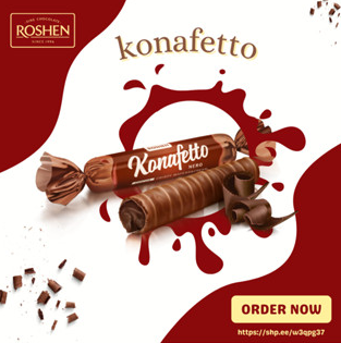Roshen Konafetto Nero, Sweets In Cocoa Compound Coating