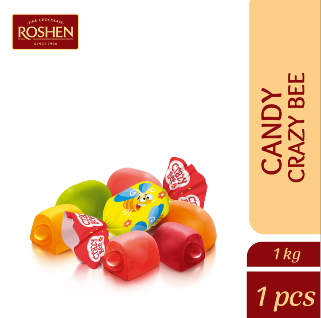 Roshen Crazy Bee Fruity Gummy Candy (1kg)X9 (WHOLESALE)