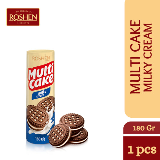 Roshen Biscuit Multicake milky cream 180gx28 (WHOLESALE)