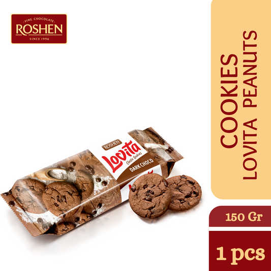 Roshen Lovita cookies with cocoa and coating drops 150g