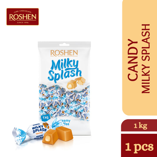 Roshen Milky Splash Toffee With A Milk Filling 1KGX5 (WHOLESALE)