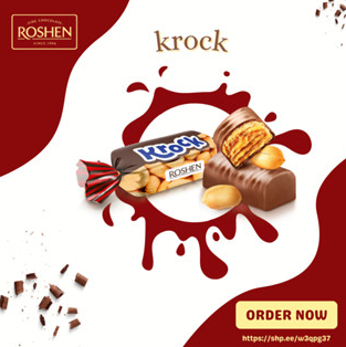 Roshen Krock Sweets With Peanut Paste In Cocoa Coating 1KGX8 (WHOLESALE)