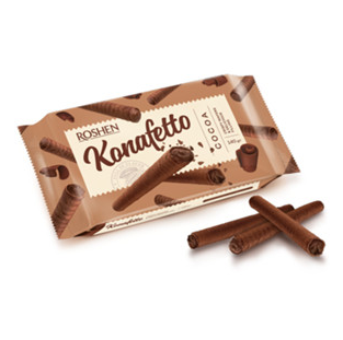 Roshen Konafetto Wafer rolls with cocoa flavoured cream 140gX15 (WHOLESALE)
