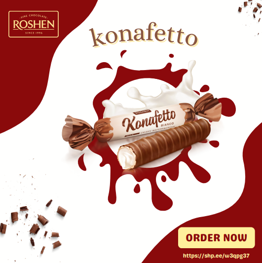 Roshen Konafetto Bianco, Sweets In Cocoa Coating 1KGX5 (WHOLESALE)