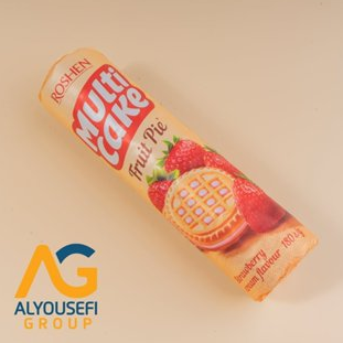 Roshen Biscuit Multicake strawberry cream 180gX28 (WHOLESALE)