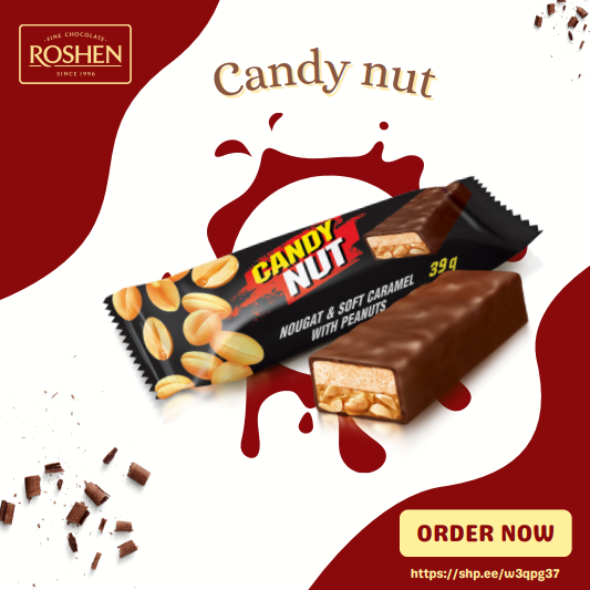 Roshen Candy Nut Nougat And Soft Caramel With Peanuts 1KGX5 (WHOLESALE)