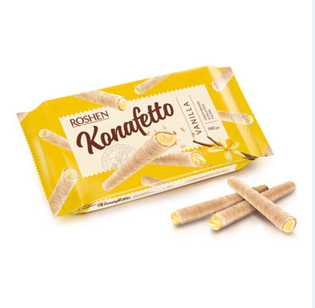 Roshen Konafetto Wafer rolls with vanilla flavoured cream 140g