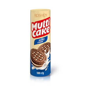 Roshen Biscuit Multicake milky cream 180gx28 (WHOLESALE)