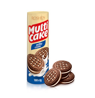 Roshen Biscuit Multicake milky cream 180gx28 (WHOLESALE)
