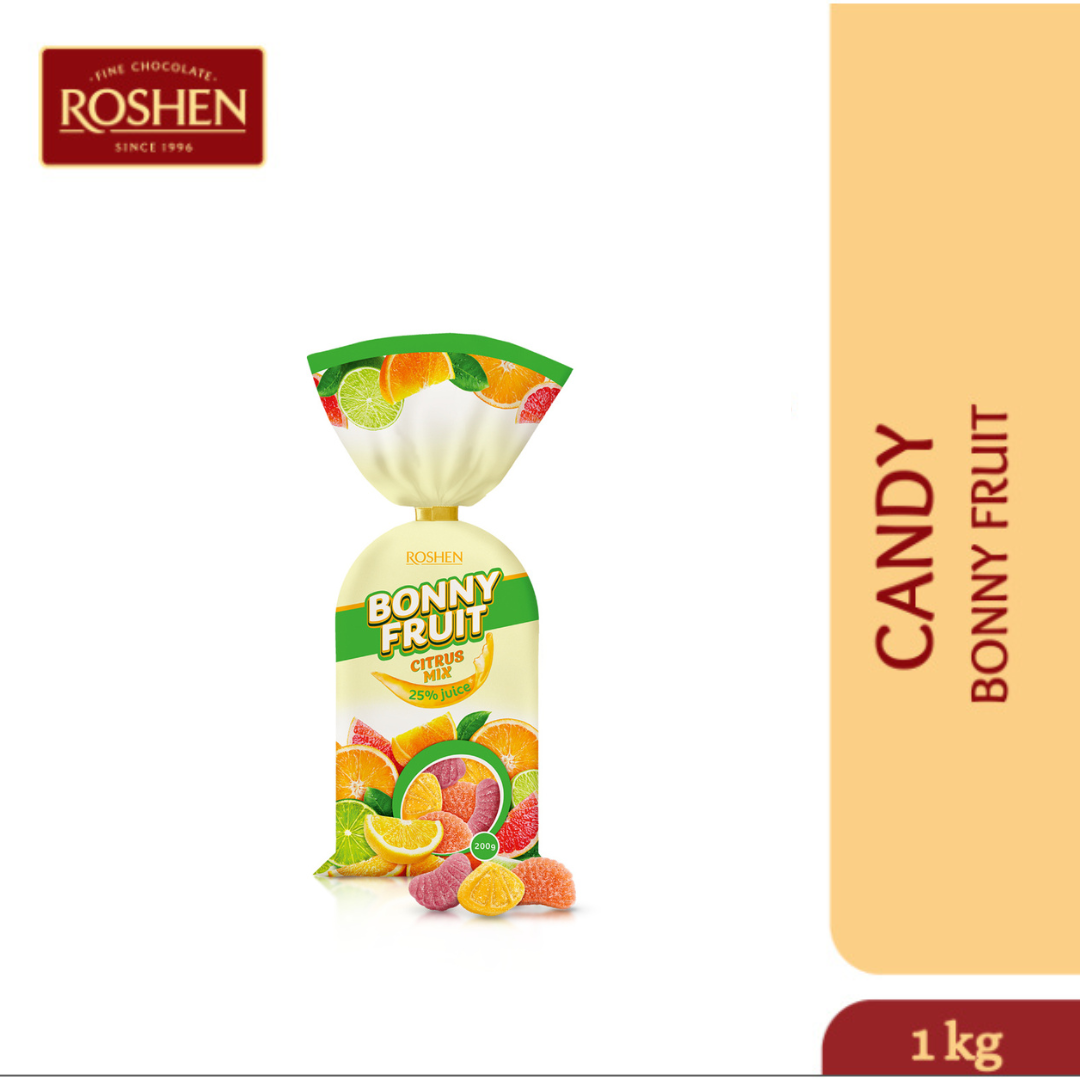 ROSHEN Bonny Fruit Jelly Gummies Citrus Mix (200g)X18 (WHOLESALE)