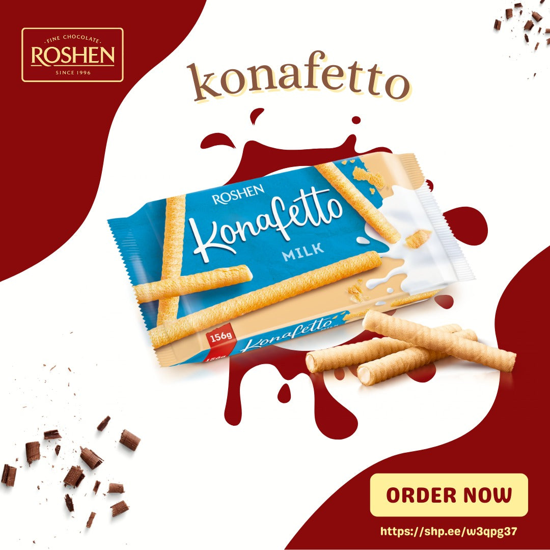 Roshen Konafetto Rolls with Milky Cream