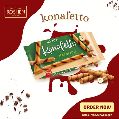 Roshen Konafetto Rolls with Hazelnut Flavoured Fillings