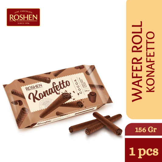 Roshen Konafetto Wafer rolls with cocoa flavoured cream 140gX15 (WHOLESALE)